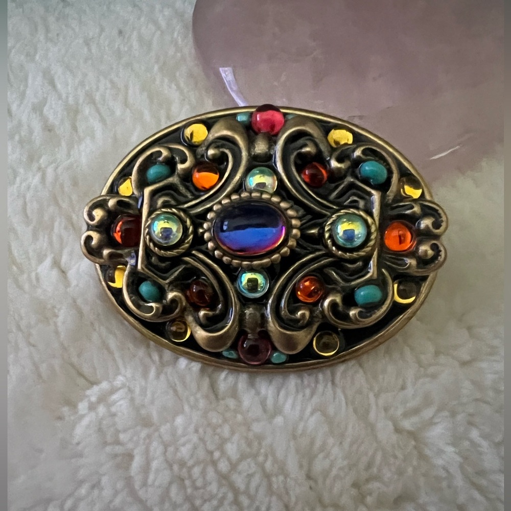 Michal Golan Brooch Pendant 24K Gold Electroplate - Picture 3 of 5